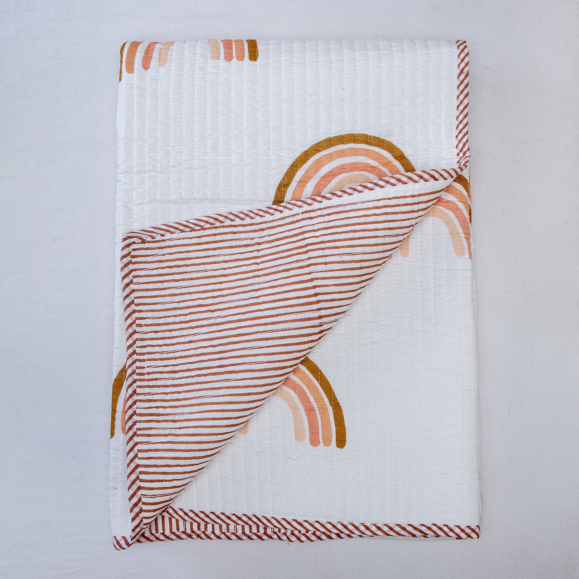 Premium Reversible Rainbow Soft Cotton Baby Quilt 133